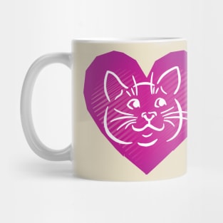 Cat Heart Love Mug